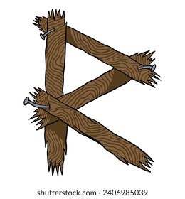 R Wooden Alphabet Font, good for graphic design resources
