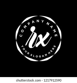 R X Initial handwriting logo vector