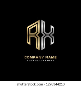 R X initial letter, modern logo design template vector