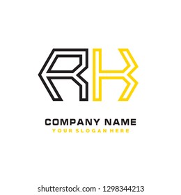 R X initial letter, modern logo design template vector