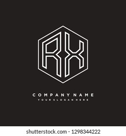 R X initial letter, modern logo design template vector