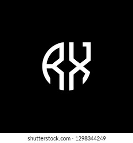R X initial letter, modern logo design template vector