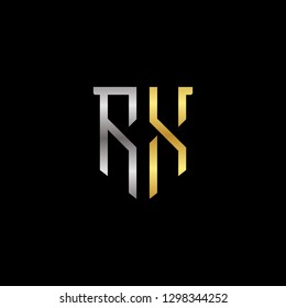 R X initial letter, modern logo design template vector