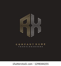 R X initial letter, modern logo design template vector