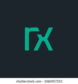 R & X joint logo bold letter design with business card template