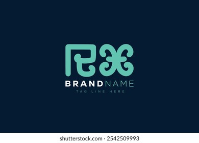 Diseño de logo R y X. Letras abstractas RX Logo Monograma. Este diseño de logotipo es el proceso de crear un símbolo visual que representa una marca, empresa o individuo.