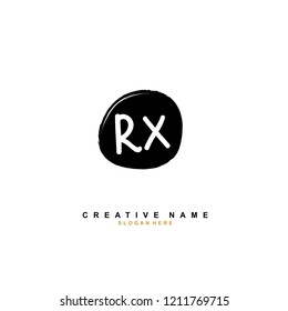 R X RX Initial abstract logo concept vector