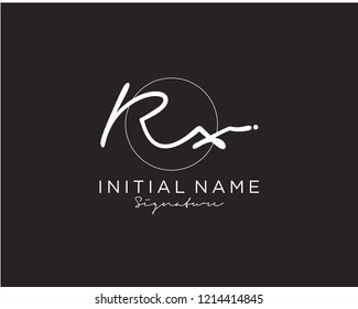 R X Signature initial logo template vector