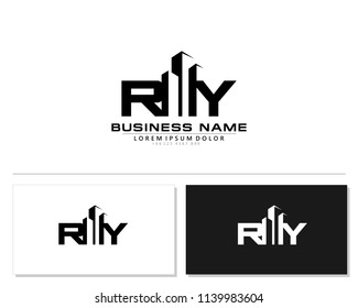 R Y Initial building logo concept