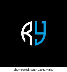R Y initial letter, modern logo design template vector