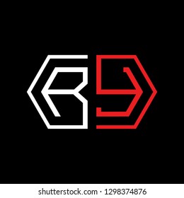 R Y initial letter, modern logo design template vector