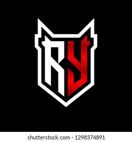 R Y initial letter, modern logo design template vector