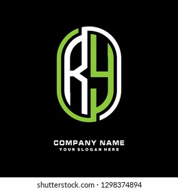 R Y initial letter, modern logo design template vector
