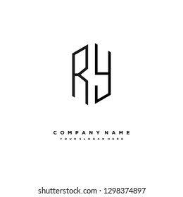 R Y initial letter, modern logo design template vector
