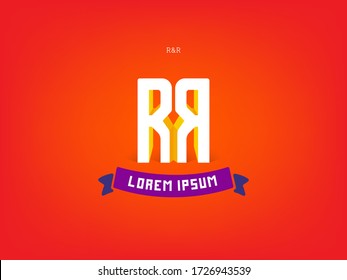 R y R Initial logo. Monogram logotype. R icon. Typography concept vector for identity, corporate or company symbol. Creative brand letter. Modern template.