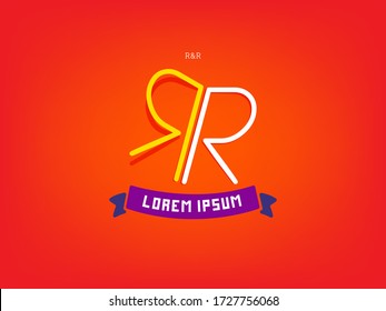 R y R Initial logo. Monogram logotype. R icon. Typography concept vector for identity, corporate or company symbol. Creative brand letter. Modern template.