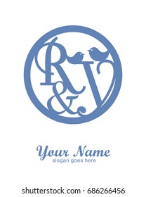 R Y initial wedding decorative logo template