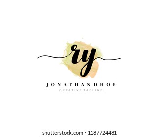 R Y RY Initial watercolor logo