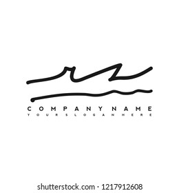 R Z Initial handwriting logo vector
