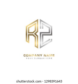 R Z initial letter, modern logo design template vector