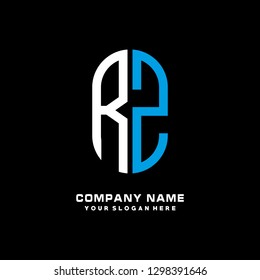 R Z initial letter, modern logo design template vector