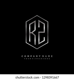 R Z initial letter, modern logo design template vector