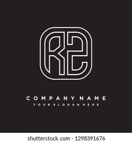 R Z initial letter, modern logo design template vector