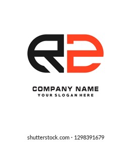 R Z initial letter, modern logo design template vector