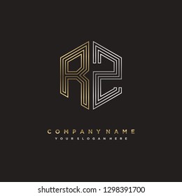 R Z initial letter, modern logo design template vector