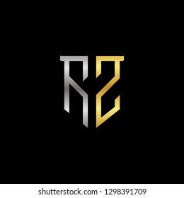 R Z initial letter, modern logo design template vector