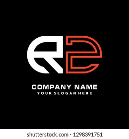 R Z initial letter, modern logo design template vector