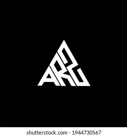 A R Z letter logo creative design on black color background. ARZ icon