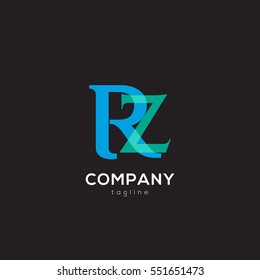 R & Z  Letter logo design vector element
