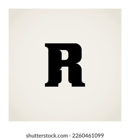 R1 logo. Vector design element or icon. Monogram or logotype with letter R and number 1. 1R. Number 1 inside letter R.