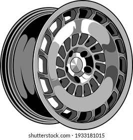 r135 ccv car wheel rim vector illustration