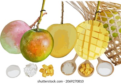 R2E2 Mango auf weißem Hintergrund.