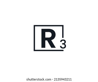 R3, 3R Initial letter logo