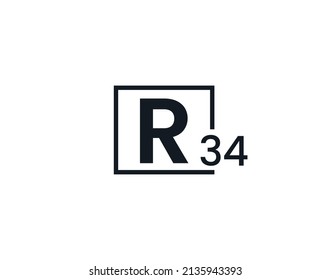 R34, 34R Initial Letter Logo