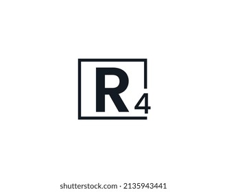 R4, 4R Initial letter logo