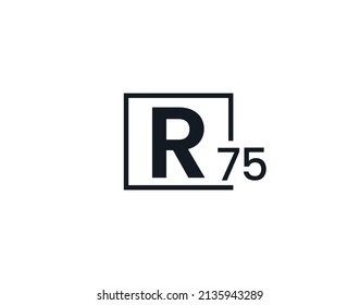 R75, 75R Logo für den Anfangsbuchstaben
