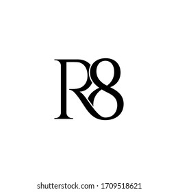 R8-Buchstaben-Original-Monogramm-Logo-Design