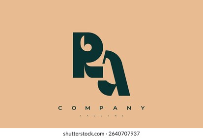 RA Abstract Geometric Logo Design. Modern and elegant logo design with simplistic typography elements, showcasing branding excellence.