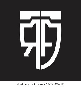 RA Abstract logo monogram with emblem style isolated on black background