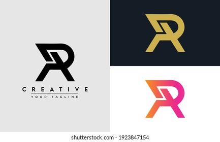 ra, ar, a, r abstract art alphabet letter logo monogram. initial based  ar logo design vector