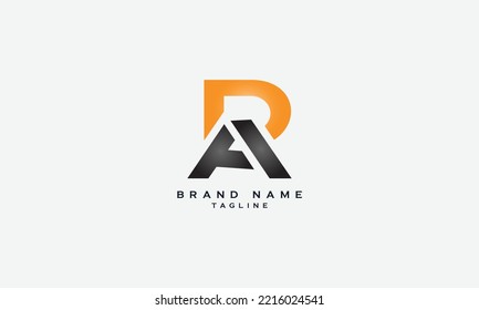 RA, AR, Abstract initial monogram letter alphabet logo design