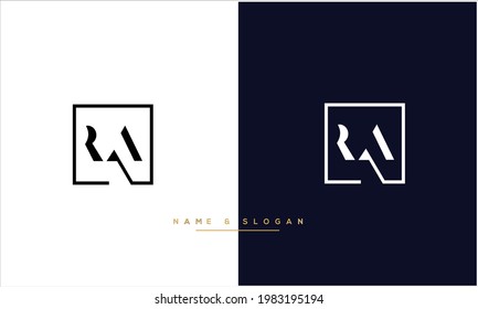 RA,AR Abstrakte Buchstaben Logo-Monogramm