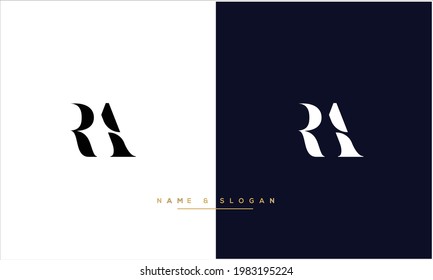 RA,AR Abstrakte Buchstaben Logo-Monogramm