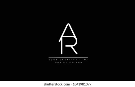 RA AR abstract vector logo monogram template