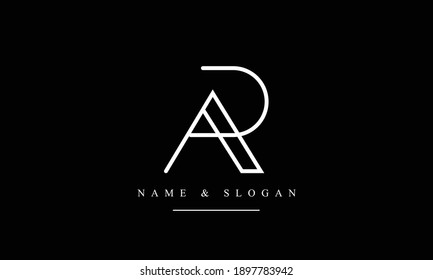 RA AR abstract vector logo monogram template