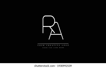 RA AR abstract vector logo monogram template